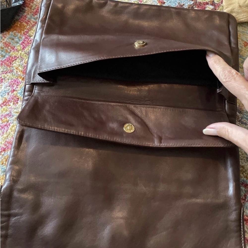 Bottega veneta Brown super soft Leather fold over clutch - Picture 3 of 8